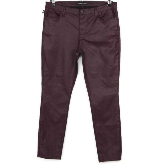 Rock & Republic Berlin Skinny Slim Jeans Purple Coated 16 16M‎ - Picture 1 of 9